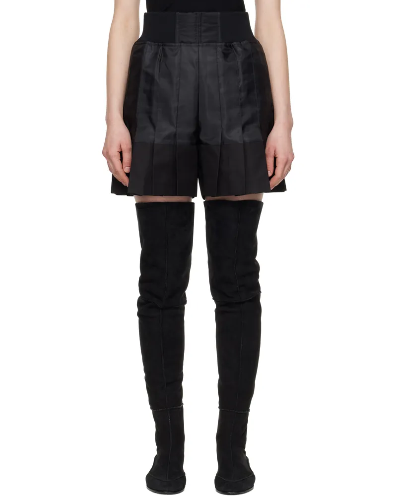 Sacai Black Nylon Twill & Gabardine Shorts 001