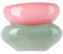 Pink & Green Candy Dish Set