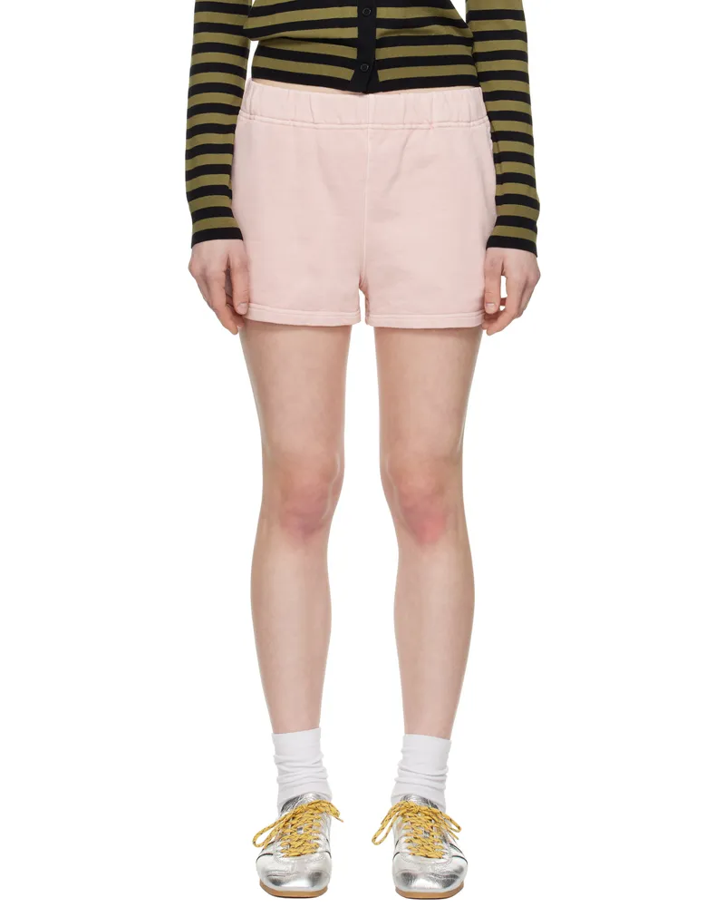 BAPE Pink Pigment Dyed One Point Sweat Shorts Pink