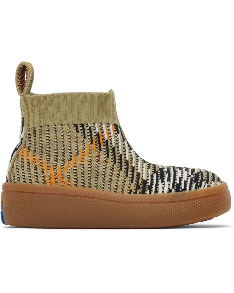Burberry Baby Beige Check Sock Sneakers Sand