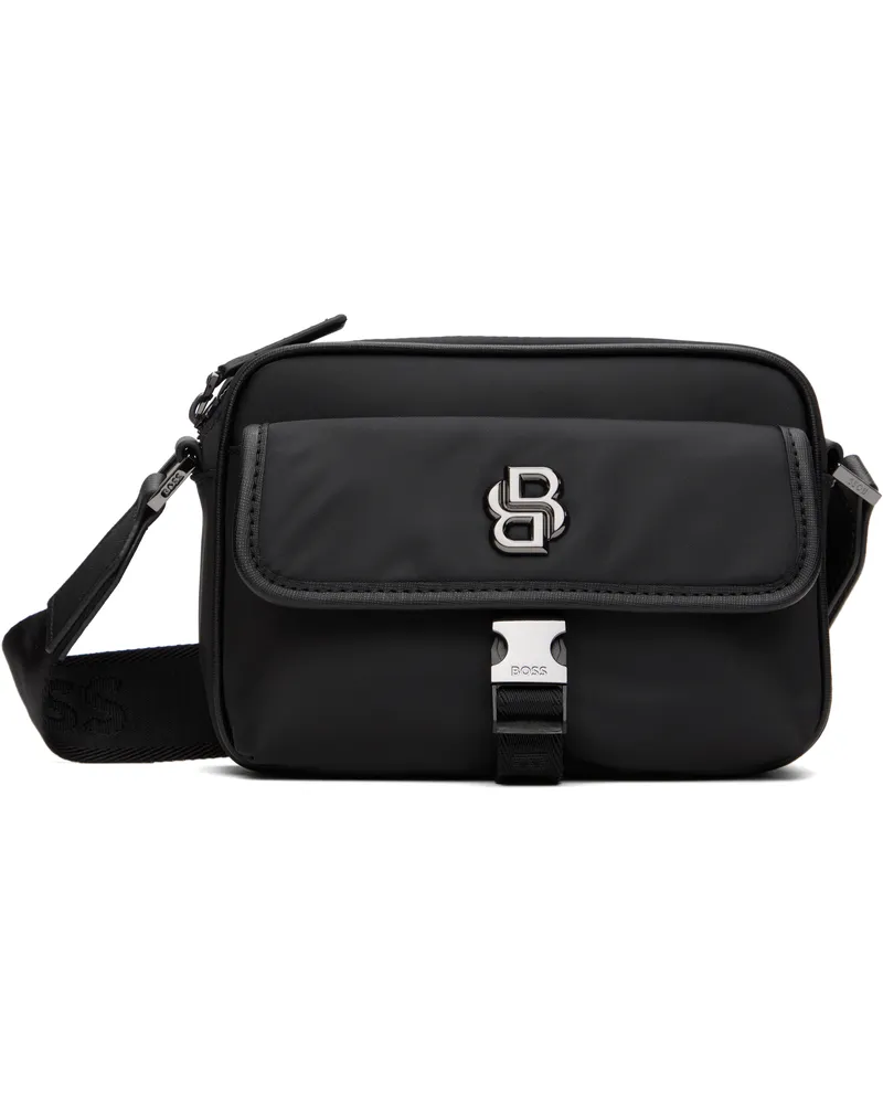 HUGO BOSS Black Double 'B' Monogram Crossbody Bag 001-Black