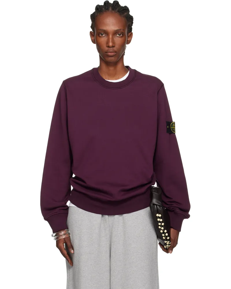 Stone Island Purple 6100060 Organic Cotton Fleece Sweatshirt V0017