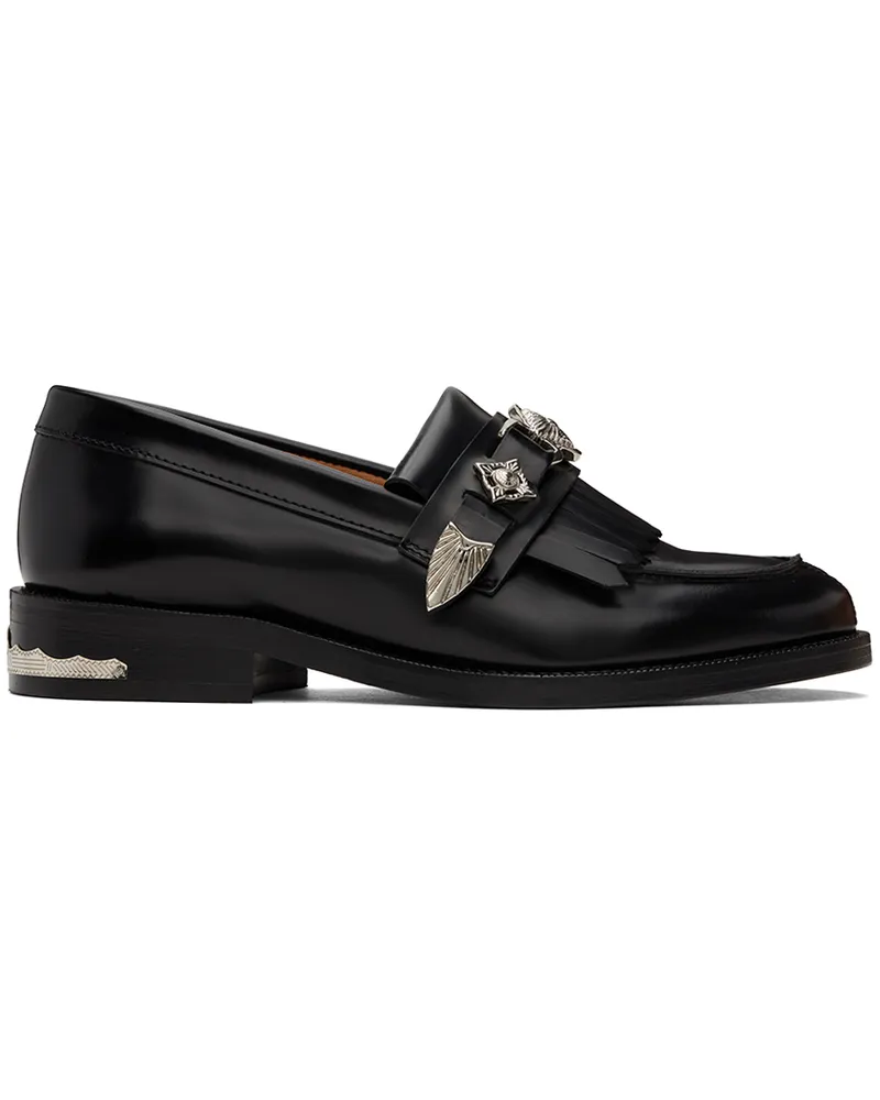 Toga Black Embellished Loafers Black