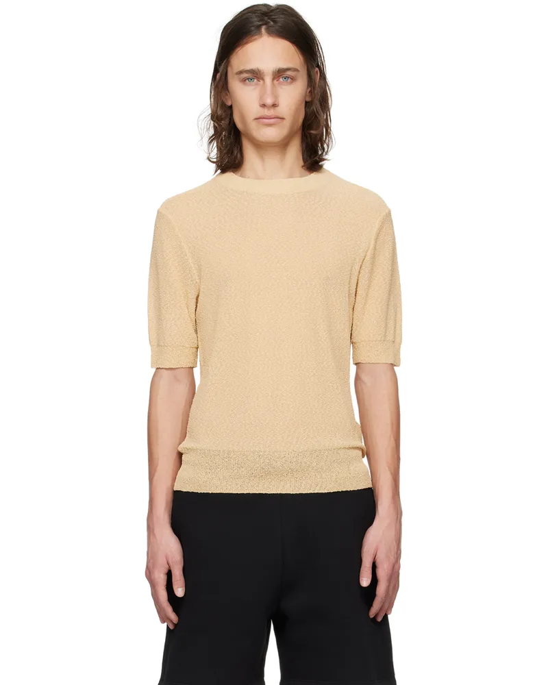 AMI Paris Beige Semi-Sheer T-Shirt Cream