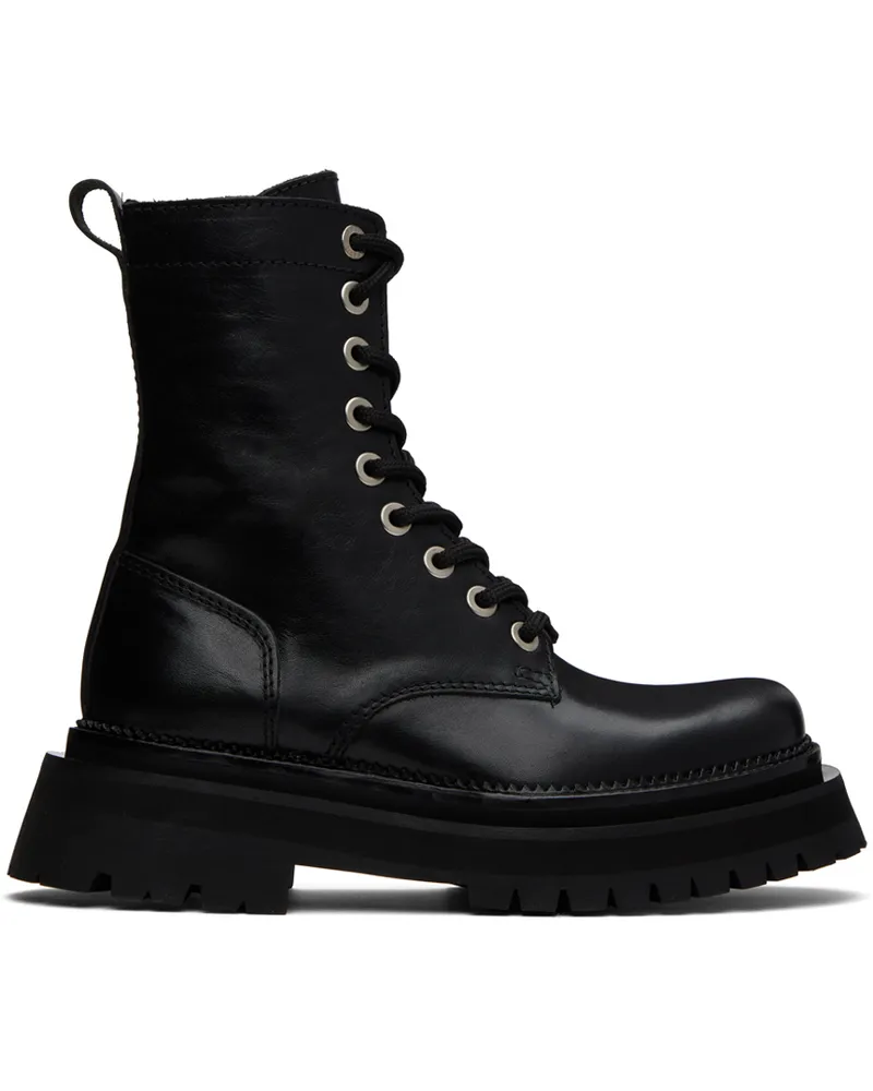 AMI Paris Black Mid Height Boots 001