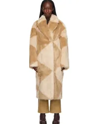 STAND Beige Genevieve Faux-Fur Coat Beig