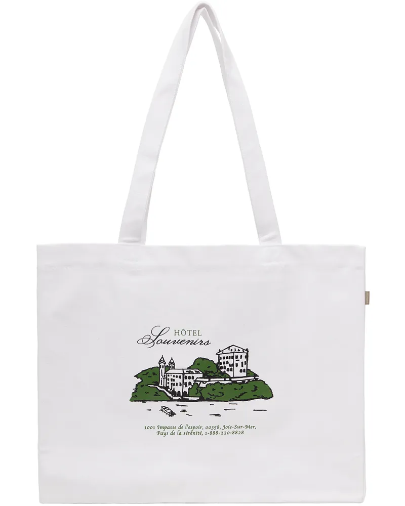 A.P.C. White JJJJound Edition 'Hôtel Souvenirs' Tote Aab