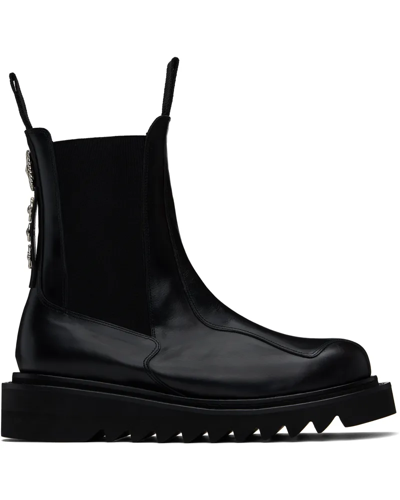 Toga SSENSE Exclusive Black Calfskin Chelsea Boots Black