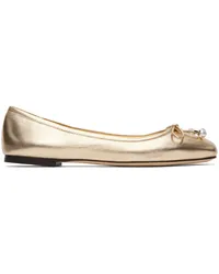 Jimmy Choo Gold Elme Ballerina Flats Gold