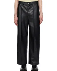 Nanushka Black Dax Regenerated Leather Trousers Black