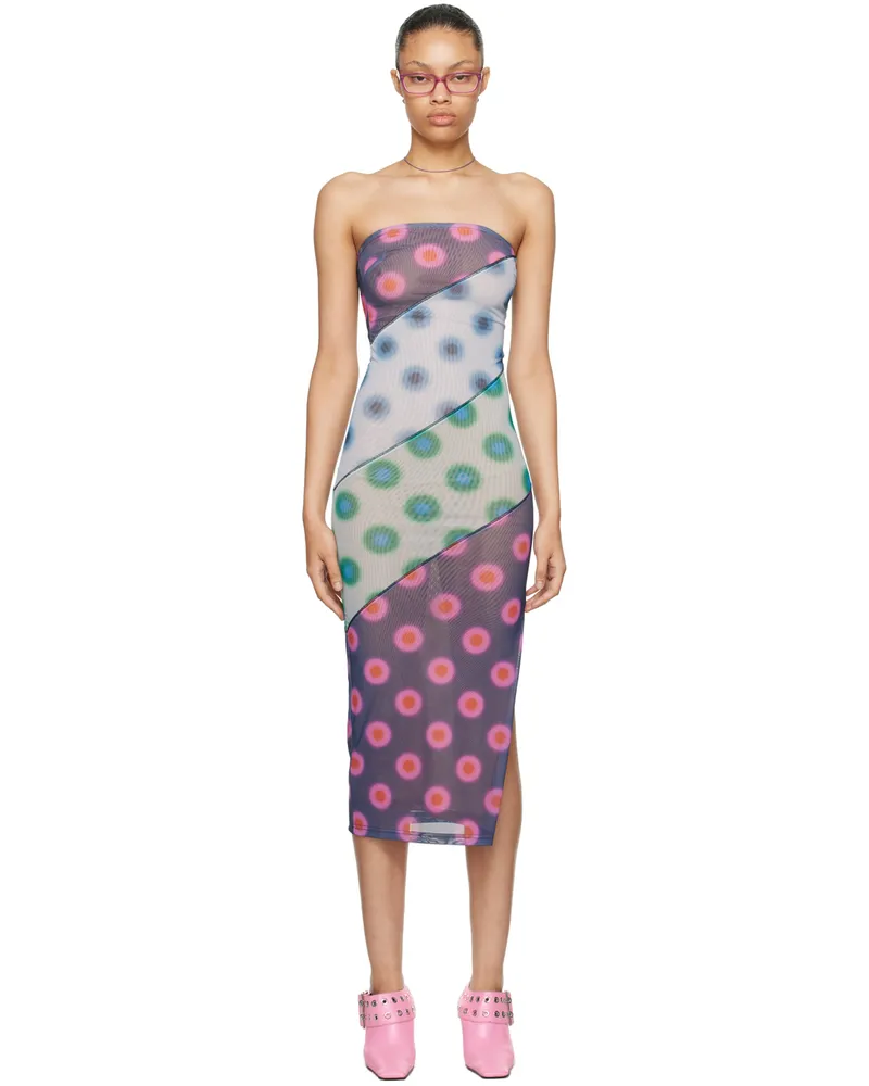 Miaou Multicolor Lila Midi Dress Polk