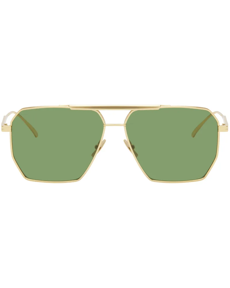 Bottega Veneta Gold Classic Aviator Sunglasses 004