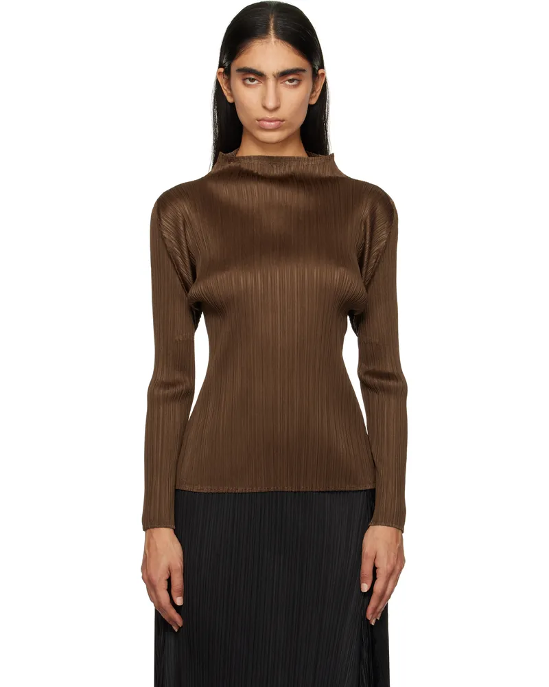 Issey Miyake Brown New Colorful Basics 4 Top 44