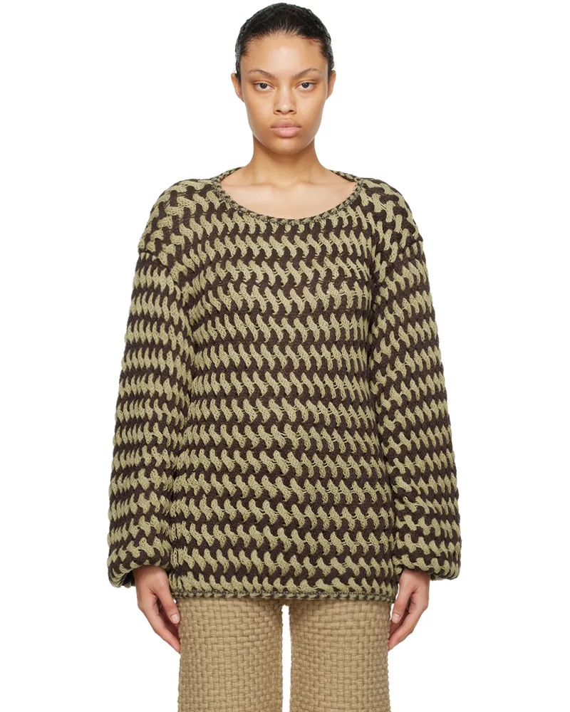 Isa Boulder Brown & Beige Peanut Sweater Peanut