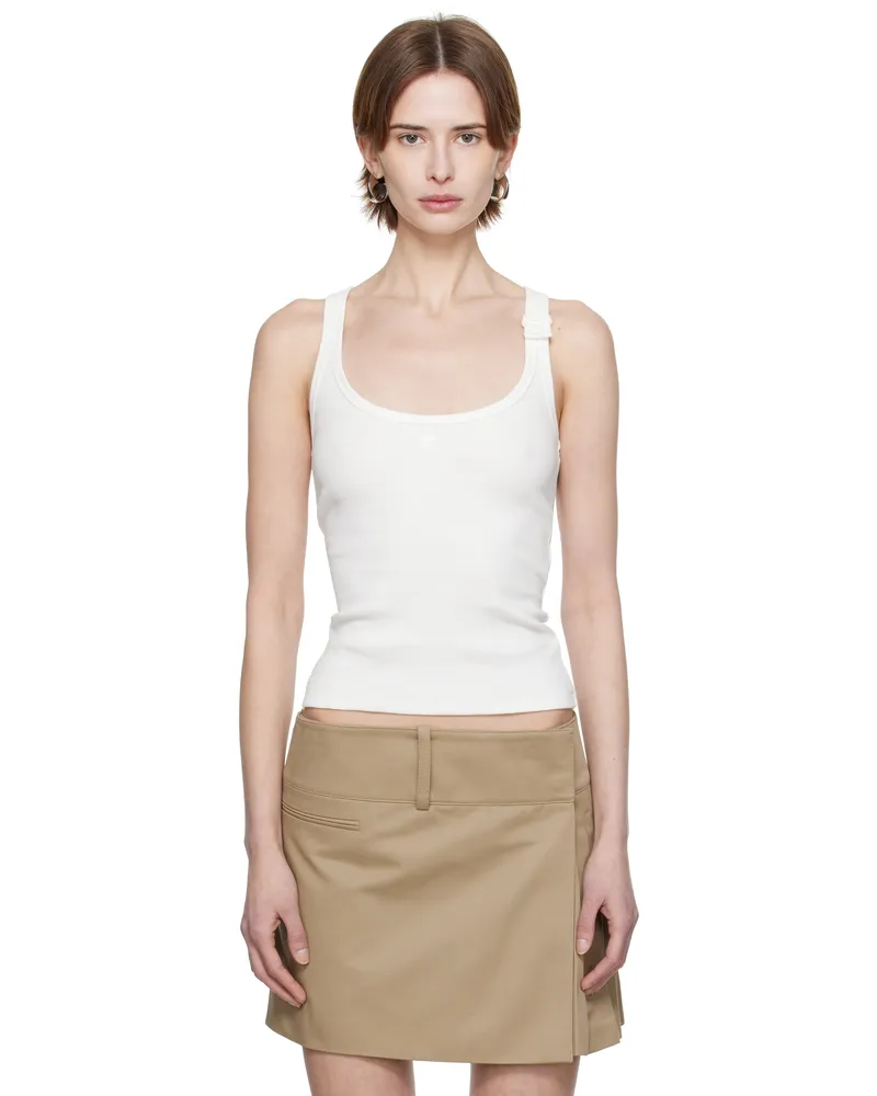 Courrèges White 90's Rib Tank Top 0001