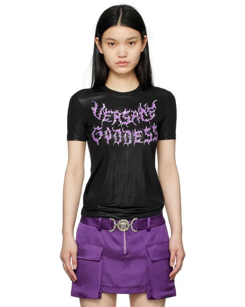 Versace Black 'Versace Goddess' T-Shirt 2bf70