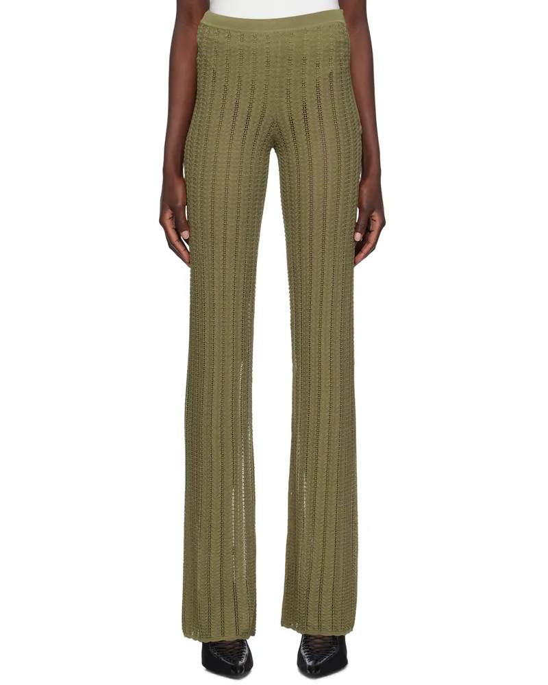 Dion Lee Khaki Snakeskin Trousers Dark