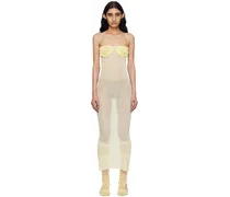 SSENSE Exclusive Off-White & Yellow Maxi Dress & Bra Set