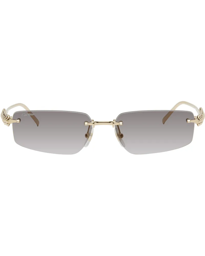 Cartier Gold 'Clash de Cartier' Sunglasses Gold-gold-grey