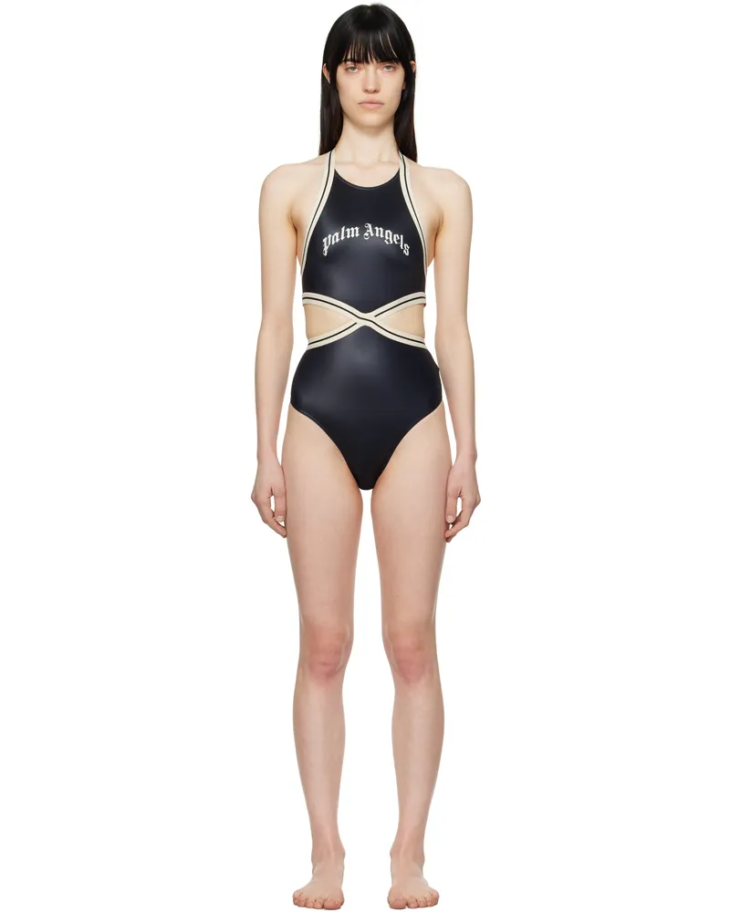 Palm Angels Black Track Swimsuit Black