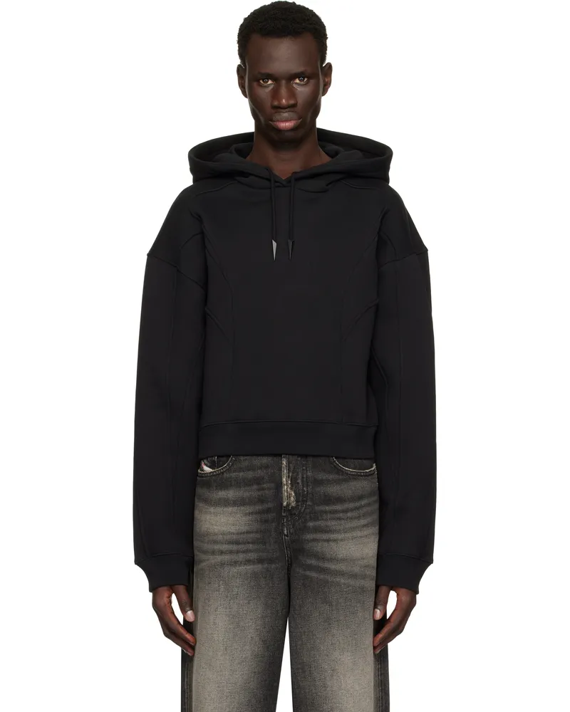 Thierry Mugler Black Spiral Cropped Hoodie 1999