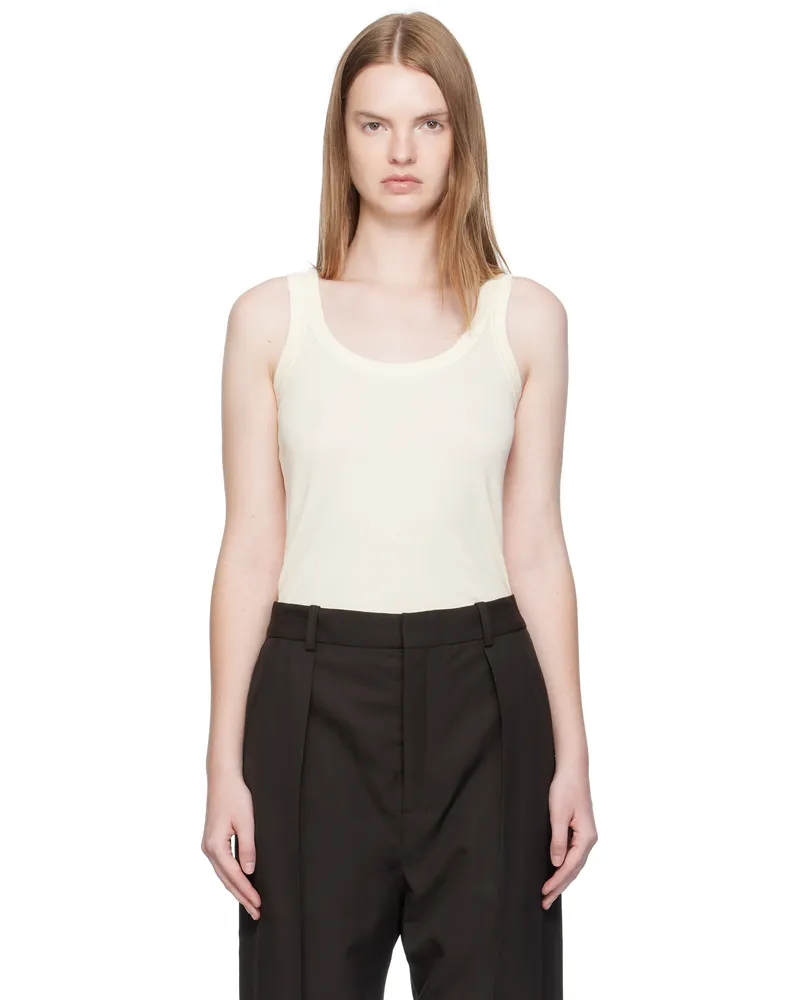 Christophe Lemaire Off-White Rib Tank Top Wh048