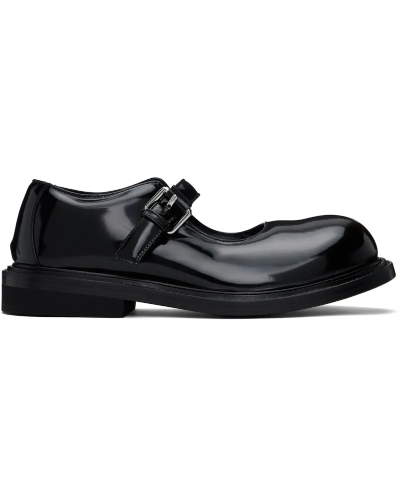 Moschino Black Mary Jane Oliver Loafers Black