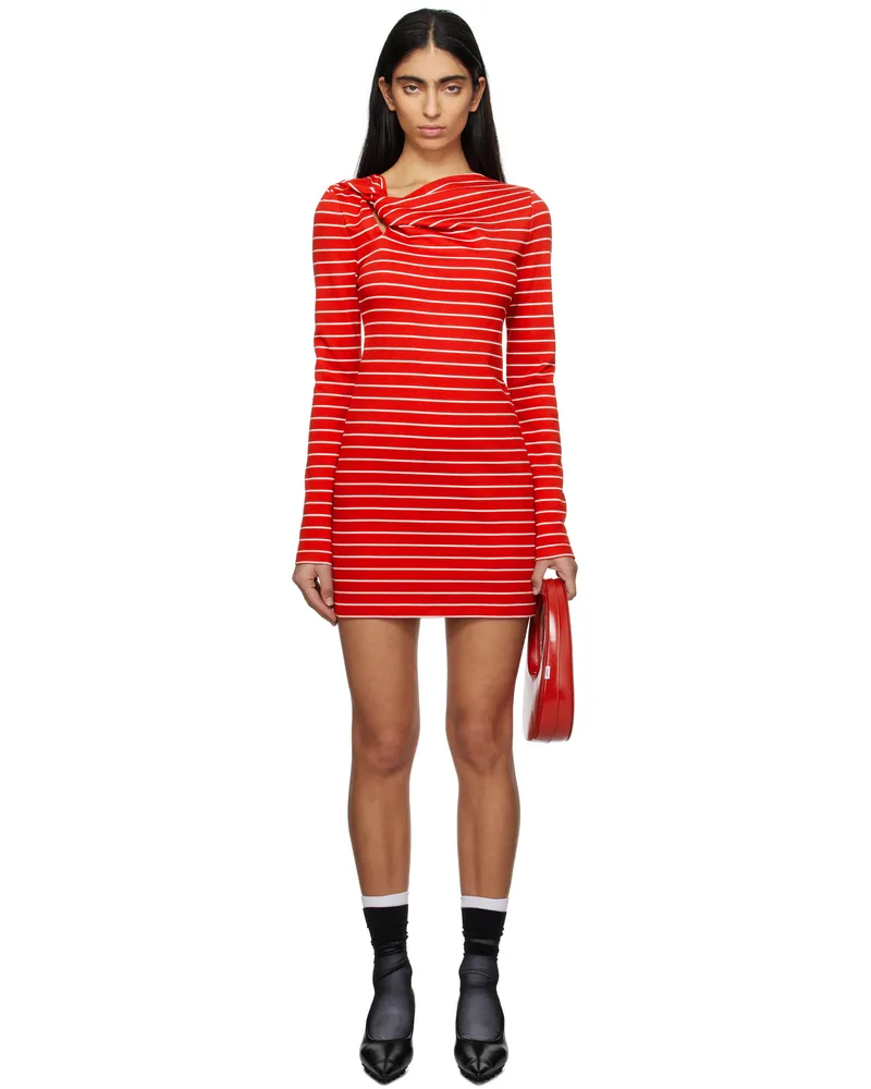 MSGM Red & White Striped Minidress 18