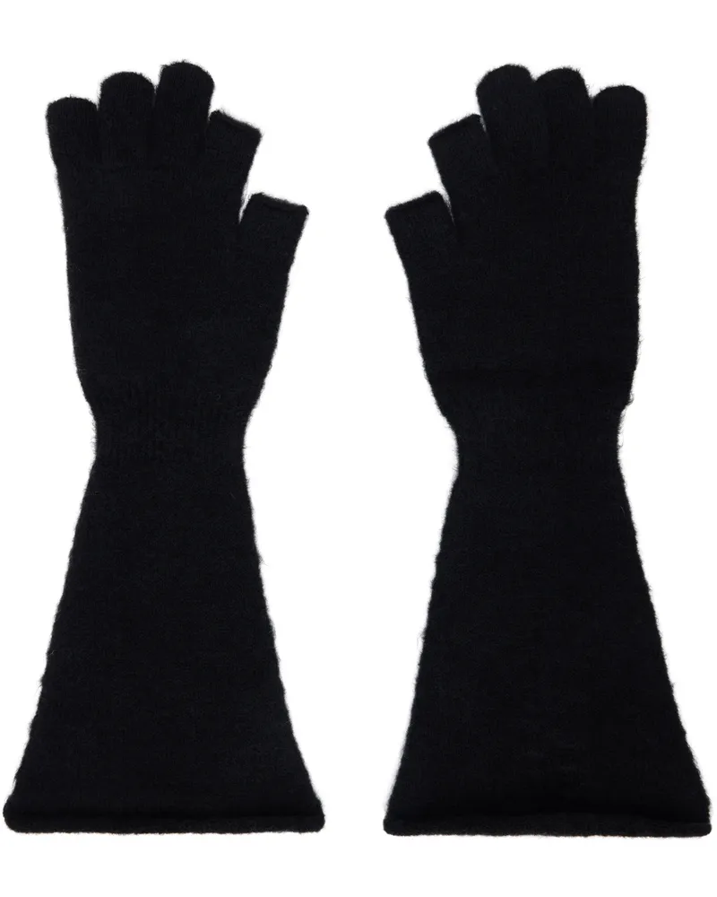 Rick Owens Black Porterville Alpaca Knit Gloves 09