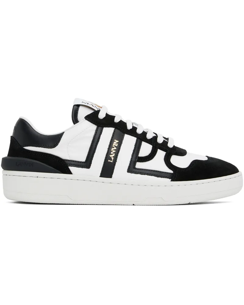 Lanvin White & Black Clay Mesh Sneakers 0110