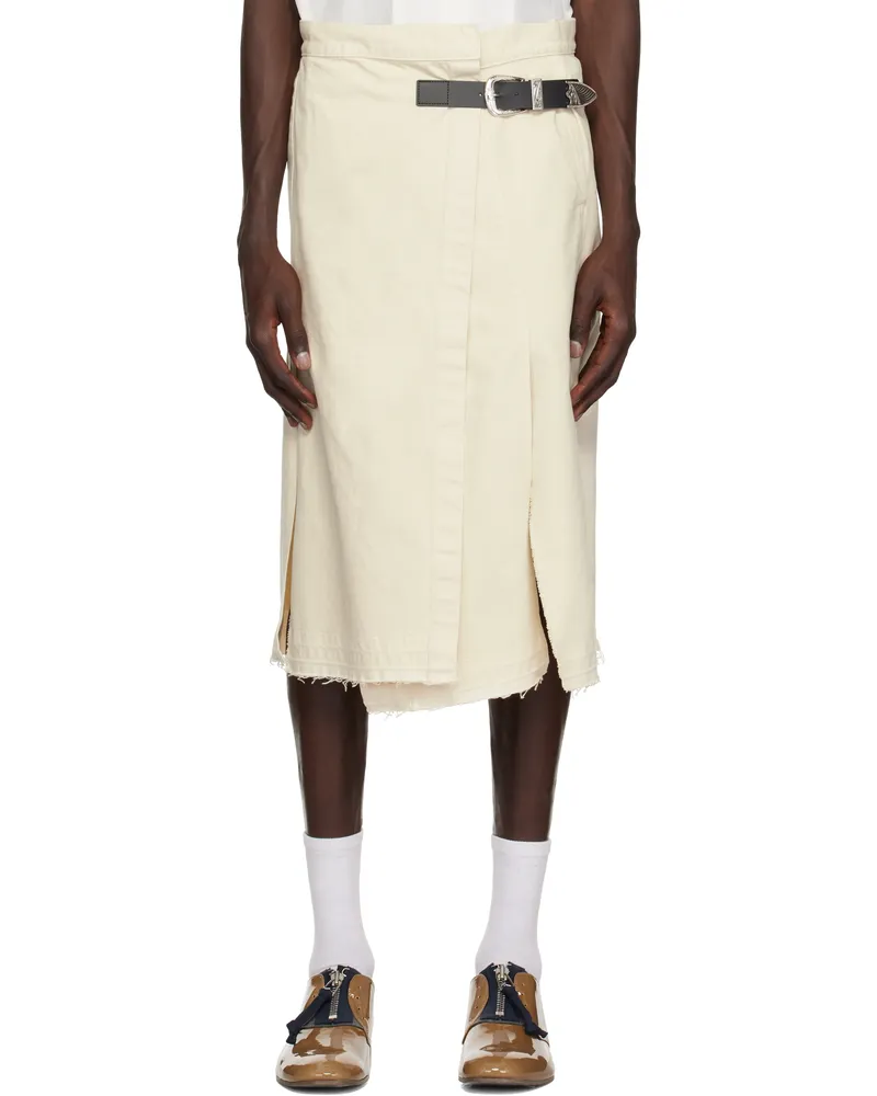 Toga Off-White Wrap Denim Skirt Off