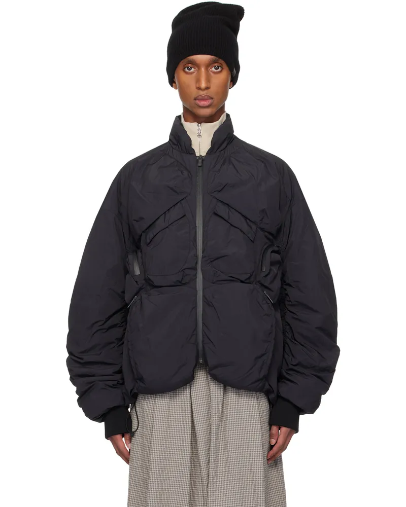 A. A. Spectrum Gray Rampart Down Bomber Jacket Black