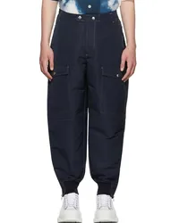 Alexander McQueen Navy Recycled Polyester Cargo Pants Navy