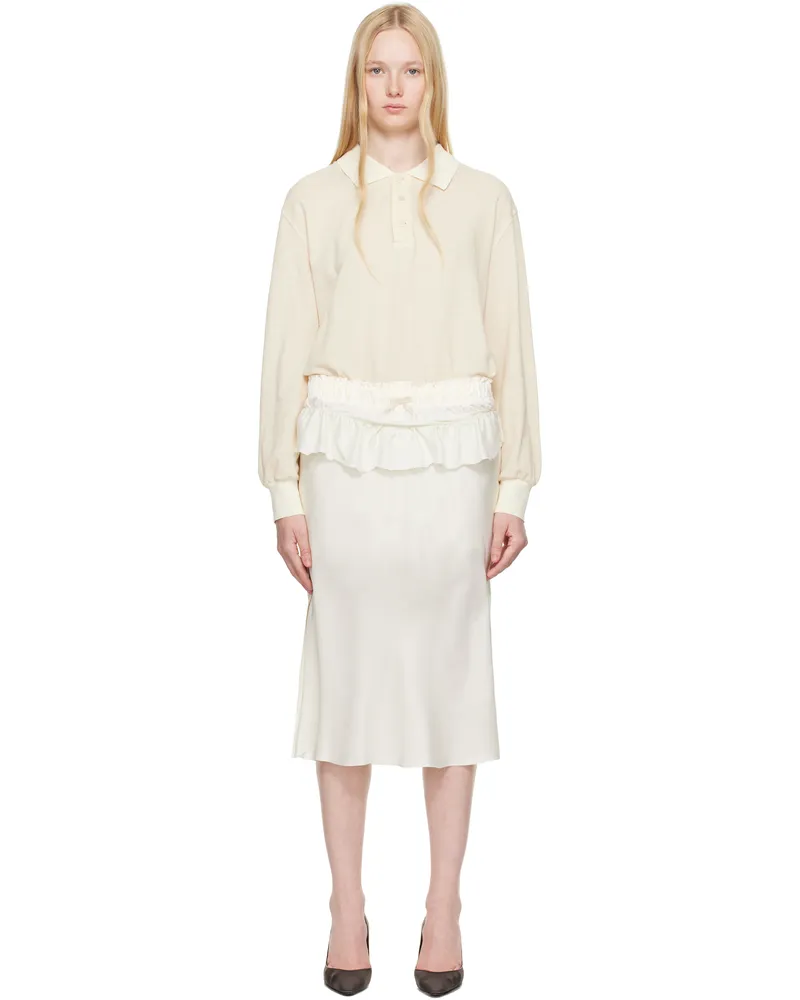 Maison Margiela Beige Paneled Midi Dress 113
