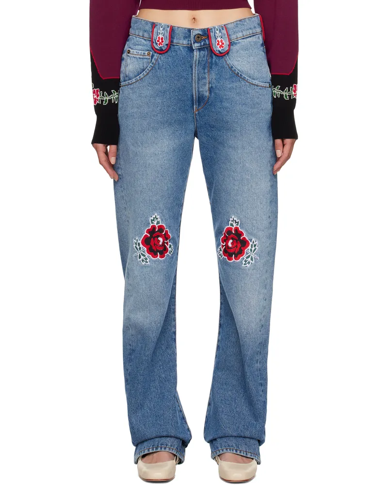 Molly Goddard Blue Cora Jeans Blue