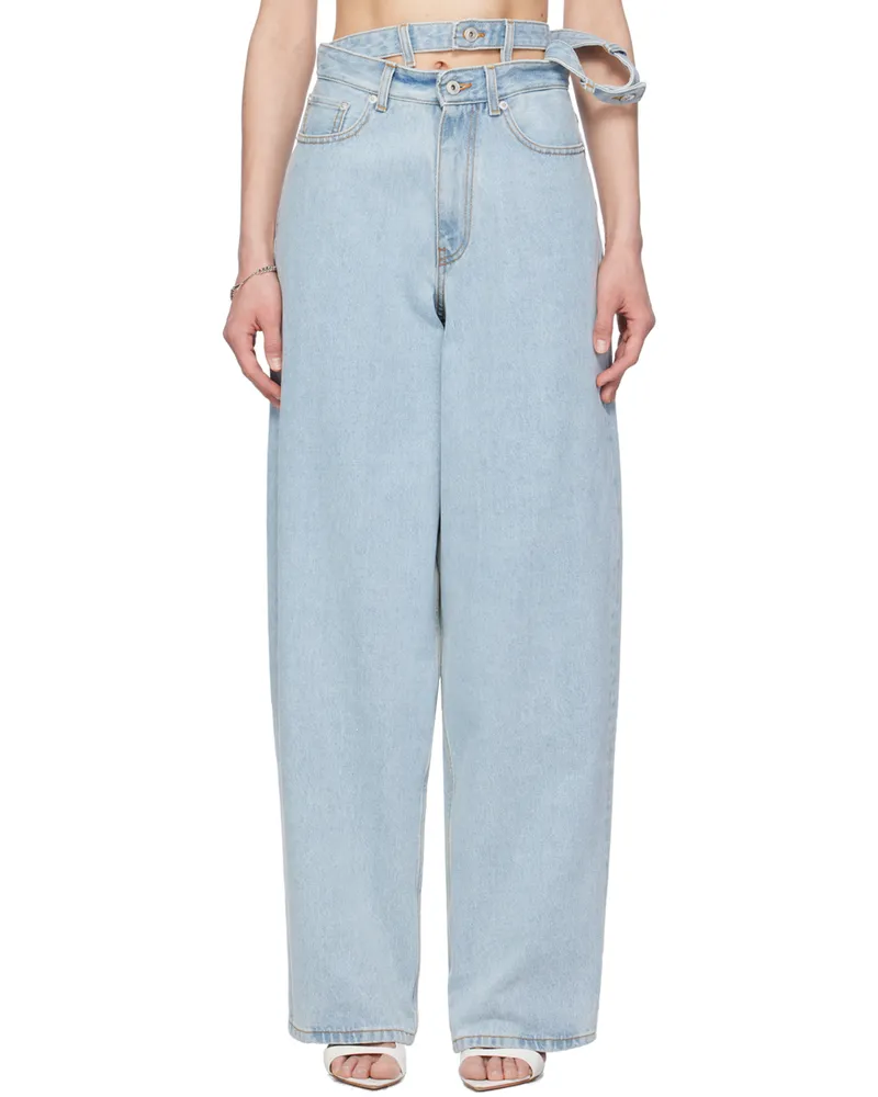 Y/PROJECT Blue Double Waist Jeans Ice