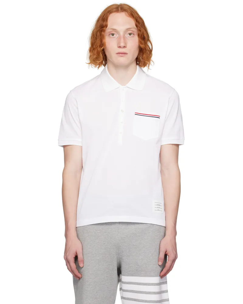 Thom Browne White Patch Pocket Polo 100
