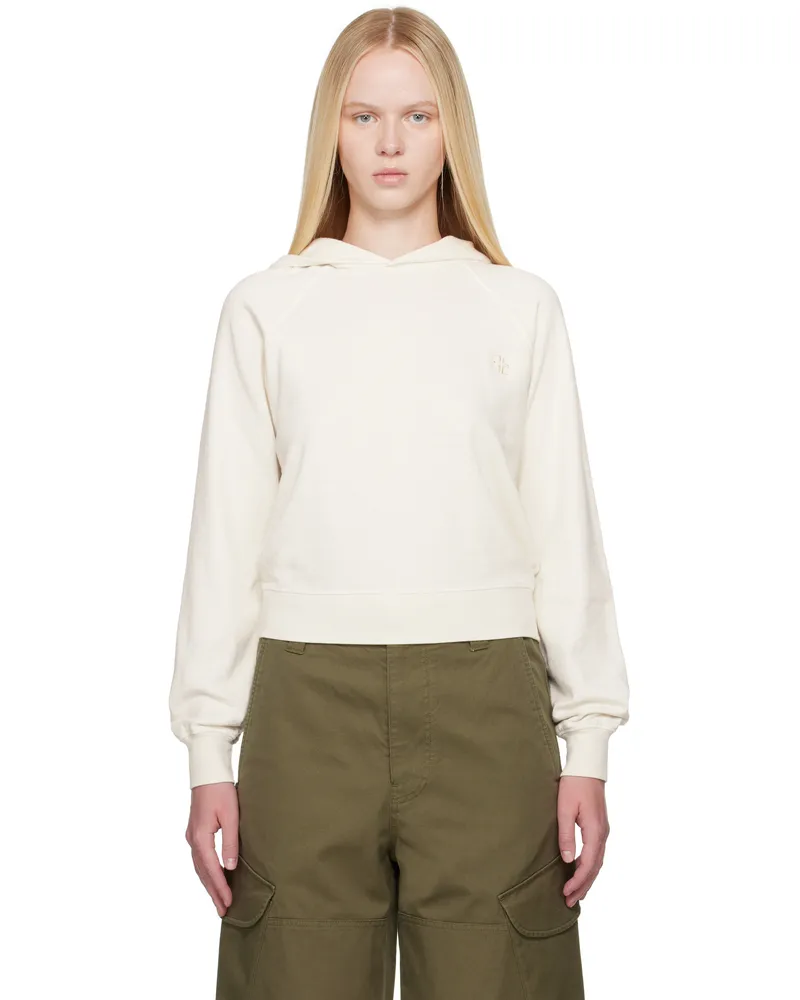 ÉTERNE Off-White Shrunken Hoodie Bone