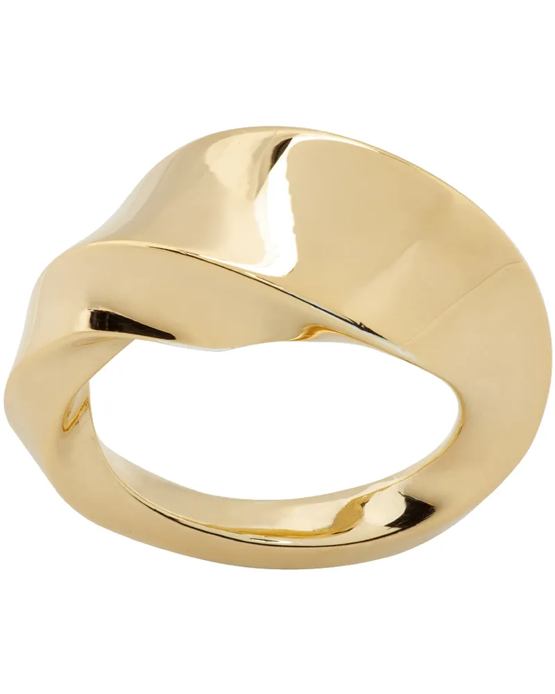 Bottega Veneta Gold Twist Ring 8120