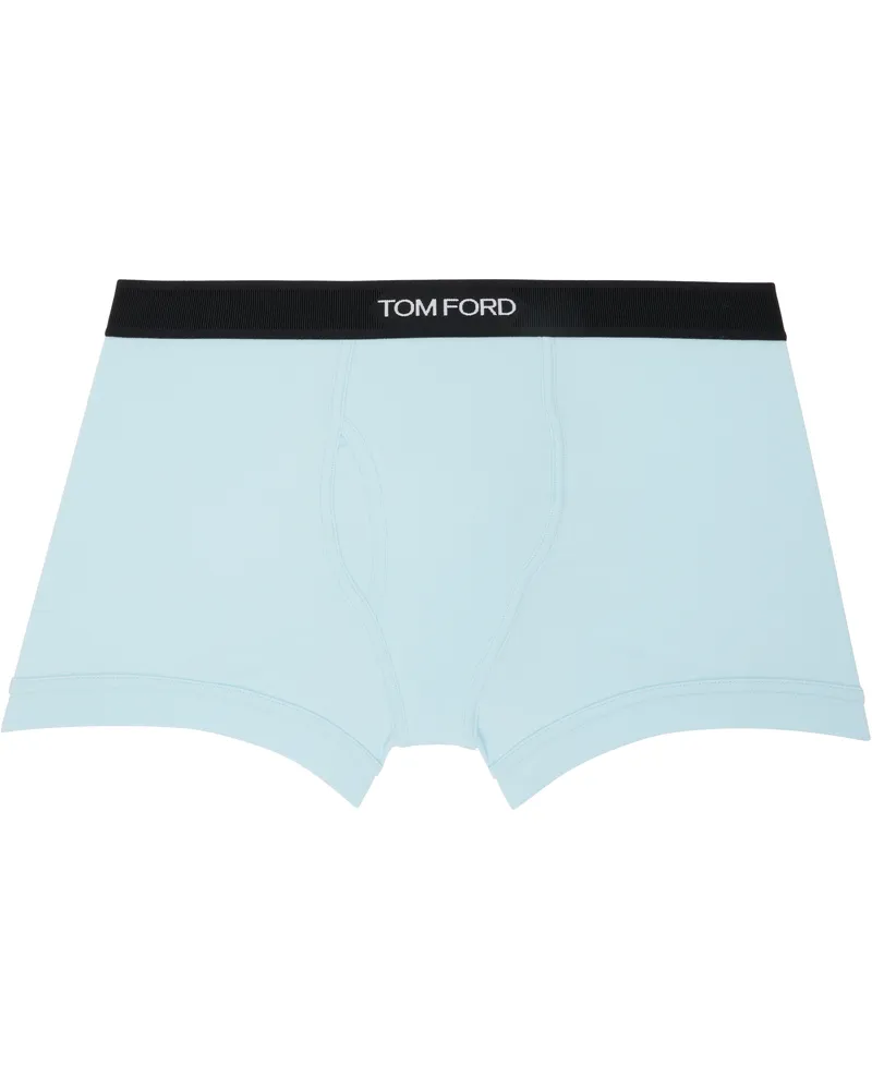 Tom Ford Blue Cotton Boxer Briefs Arctic
