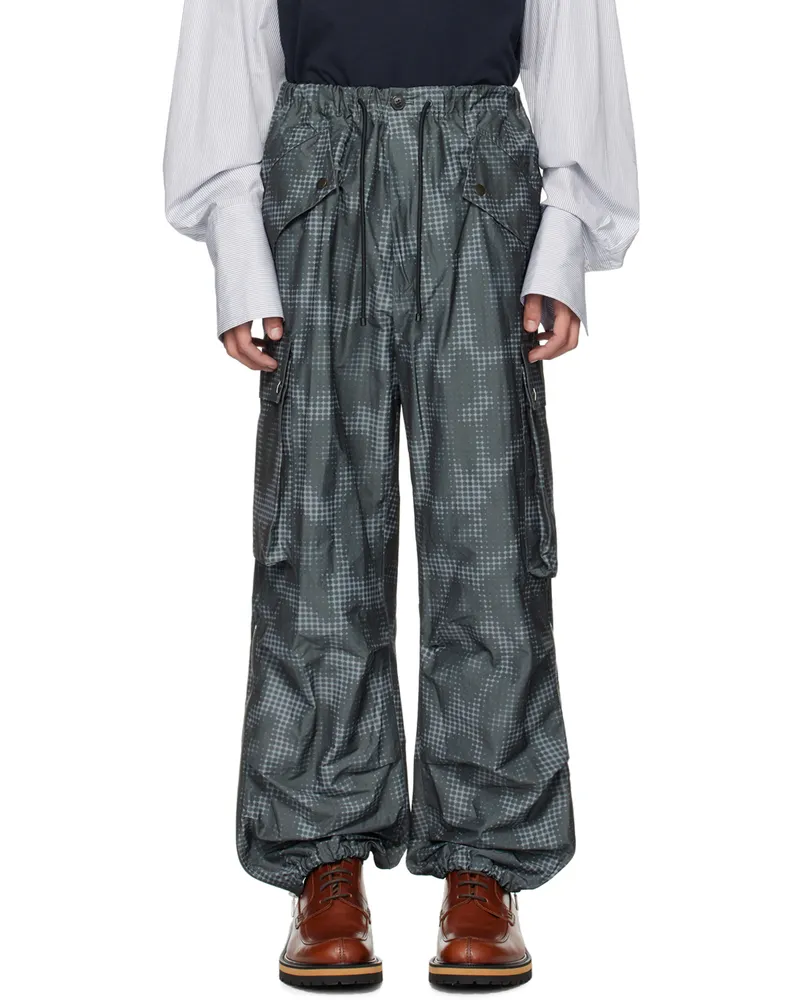 Dries van Noten Gray Printed Cargo Pants Raf