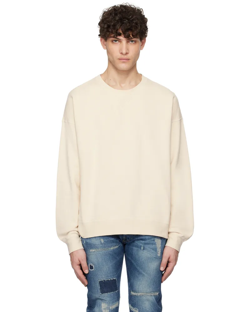 Visvim Off-White Jumbo SB Damaged Sweatshirt Ivory