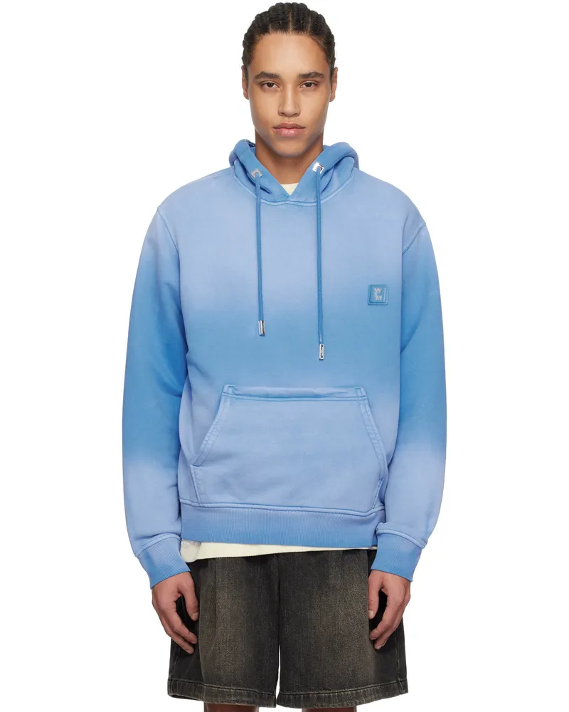 Wooyoungmi Blue Back Logo Hoodie Blue758l