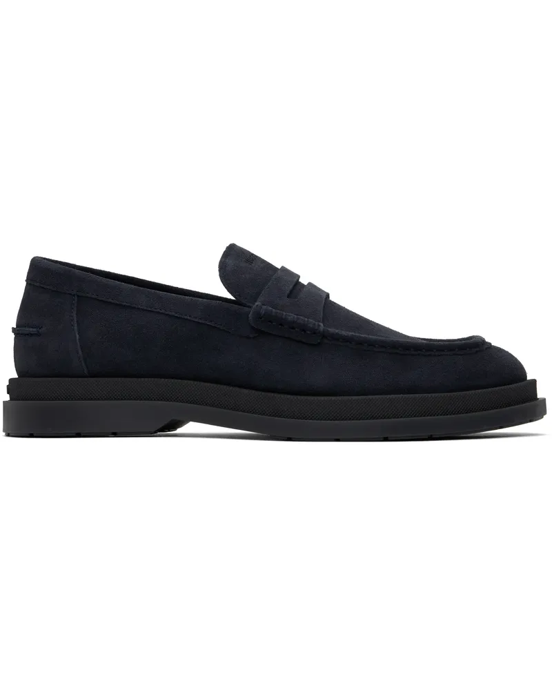 HUGO BOSS Navy Suede Loafers 408-dark