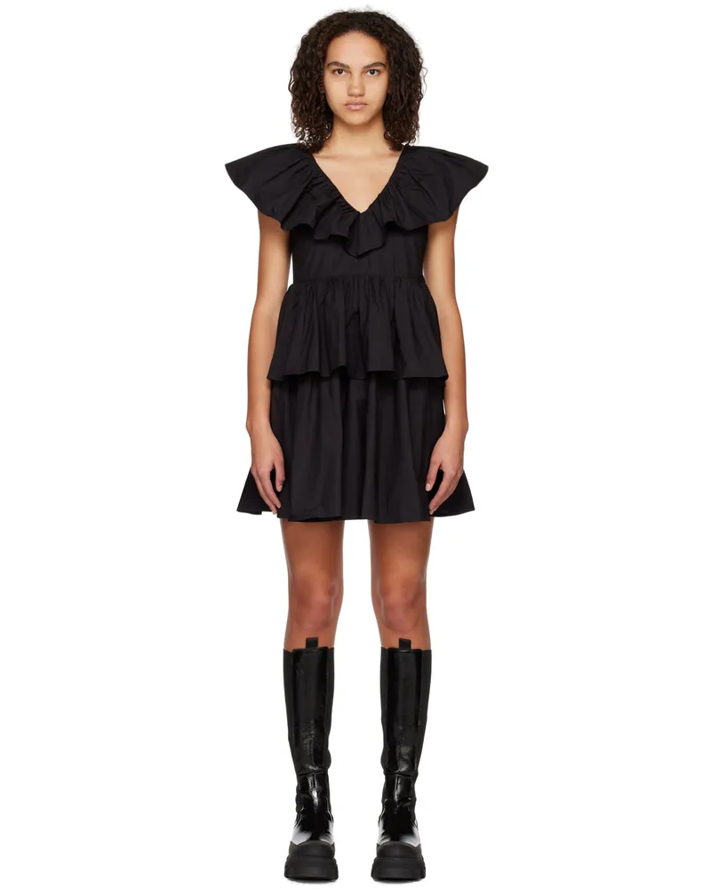 Ganni Black Tiered Minidress 099