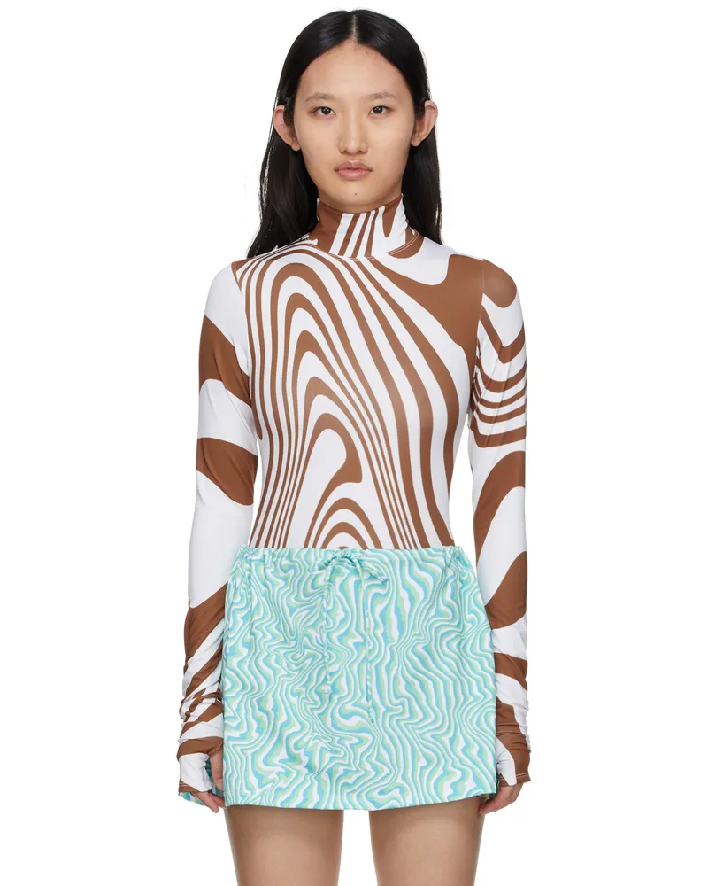 FENSI SSENSE Exclusive White & Brown Oraculo Bodysuit Brown