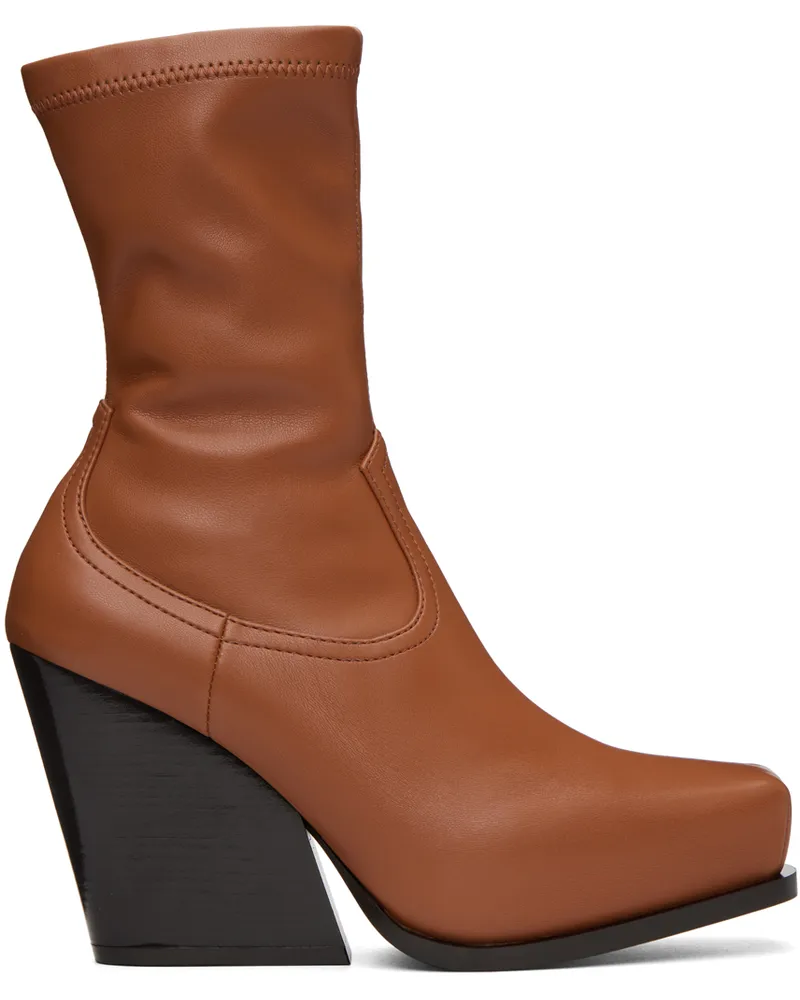 Stella McCartney Brown Cowboy Ankle Boots 2530