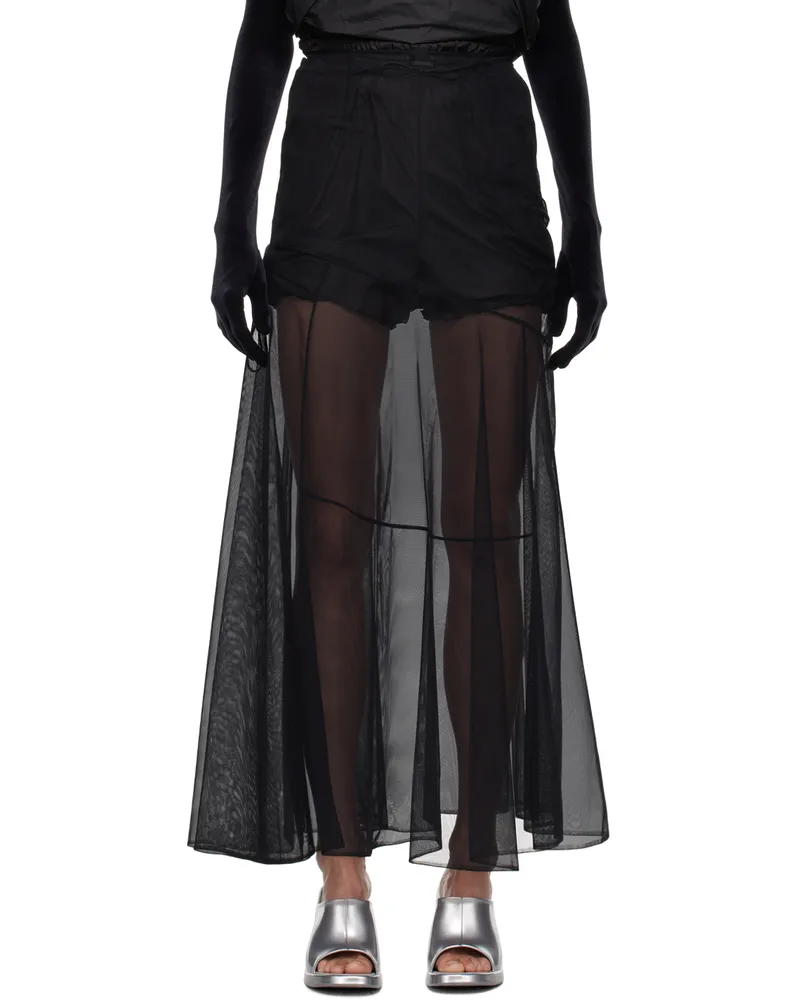 Simone Rocha Black Bias-Cut Maxi Skirt Black
