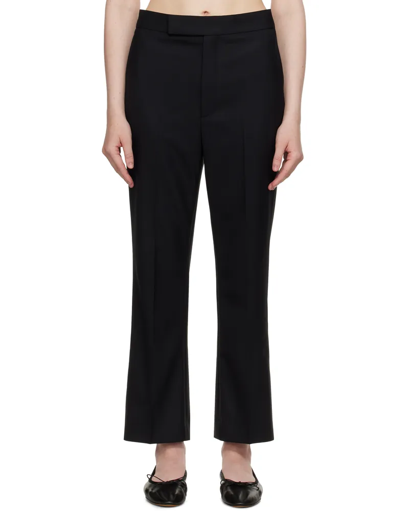 Maria Mcmanus Black High Waisted Crop Trousers Black
