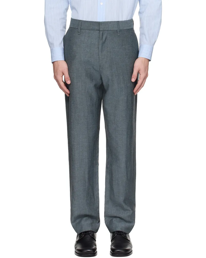 Rag & Bone Blue Evan Wool-Blend Trousers Blue